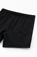 Pacsun Jet Black Collegiate 4.5" Swim Trunks