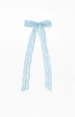 LA Hearts Light Blue Lace Bow Barrette