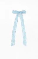 LA Hearts Light Blue Lace Bow Barrette