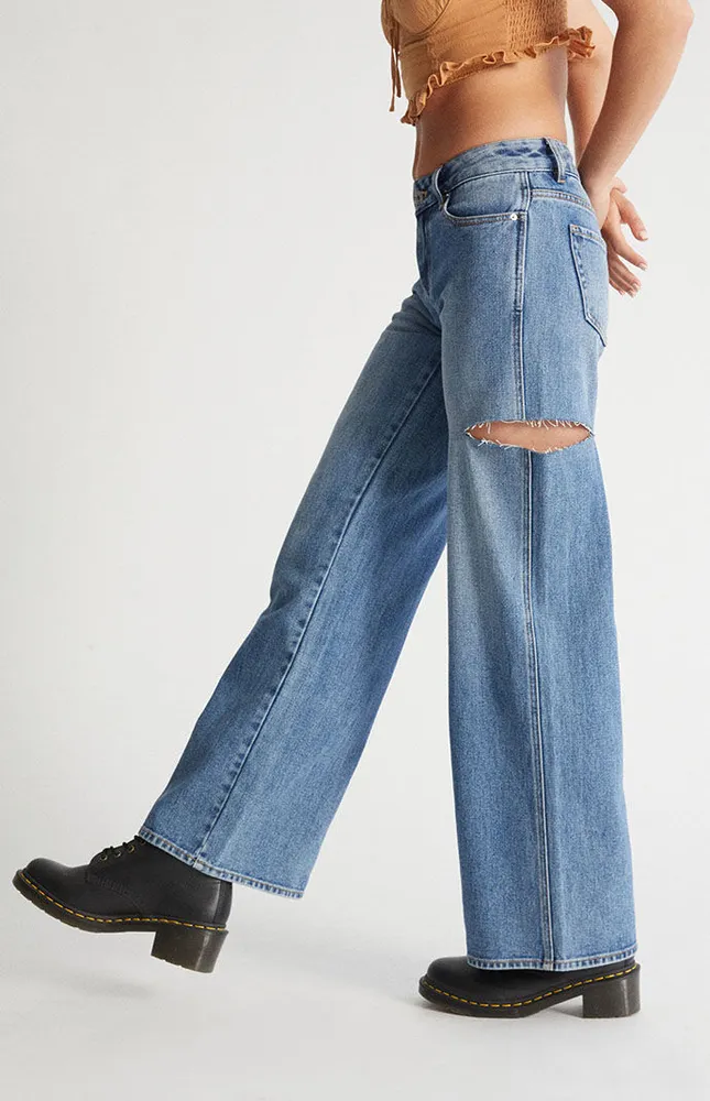 PacSun Medium Blue Low Rise Baggy Jeans, PacSun