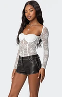 Edikted Ally Sheer Lace Cupped Bodysuit