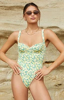 Pacsun Floral Charlotte Underwire One Piece Swimsuit