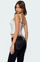 Edikted Dulcie Dotted Cotton Bustier Top