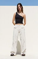 PacSun Beige Low Rise Baggy Cargo Pants