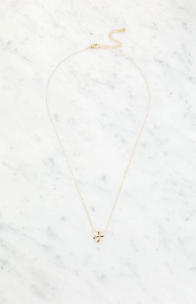 LA Hearts X Initial 14K Gold Plated Necklace