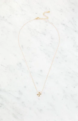 LA Hearts X Initial 14K Gold Plated Necklace
