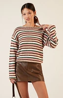 LA Hearts Boat Neck Striped Sweater