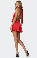 Edikted Scarf Halter Open Back Mini Dress