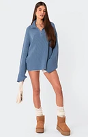 Amour High Neck Oversized Zip Sweater