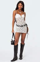 Ayala Sheer Lace Mini Dress