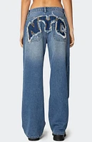 Edikted NYC Washed Low Rise Jeans