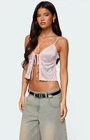 Edikted Backless Satin Effect Polka Dot Top