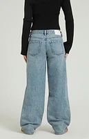 Pacsun Casey Medium Indigo Twist Seam Low Rise Baggy Jeans