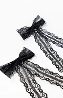 LA Hearts 2 Pack Scalloped Lace Bow Hair Clips