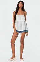 Edikted Eyelet Trim Paneled Top