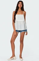 Edikted Eyelet Trim Paneled Top