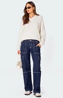 Edikted Alyssa Stitch Cargo Jeans