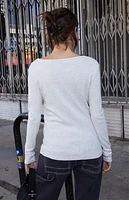 John Galt Gray Josephine Long Sleeve Top