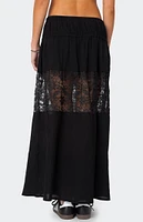 Edikted Double Tie Lace Panel Maxi Skirt