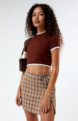 Daisy Street Knit Cropped Sweater Top