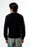 Guess Jeans Black Embroidered Crew Neck Sweatshirt