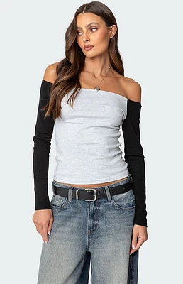 Edikted Contrast Off Shoulder Top