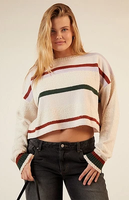 LA Hearts Marissa Striped Cozy Crew Neck Sweater