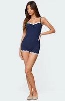 Edikted Juni Henley Ribbed Romper