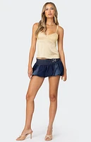Edikted Double Belted Denim Bubble Skort