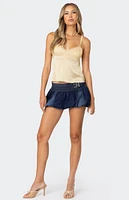 Edikted Double Belted Denim Bubble Skort