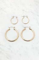 John Galt 2 Pack Hoop Earrings