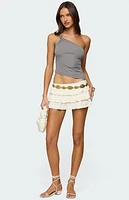 Edikted Knotted One Shoulder Asymmetric Top