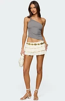 Edikted Knotted One Shoulder Asymmetric Top