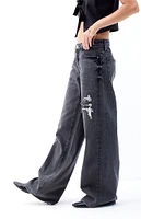 PacSun Casey Black Ripped Low Rise Baggy Jeans