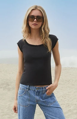 John Galt Black Larissa Lace Top