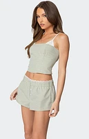 Edikted Lenorah Layered Plaid Corset