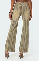 Edikted Eternity Pinstripe Flare Jeans