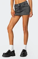 Edikted Bev Stretchy Denim Micro Skirt
