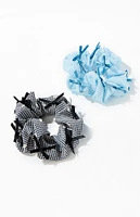 LA Hearts 2 Pack Gingham All Over Bow Scrunchies