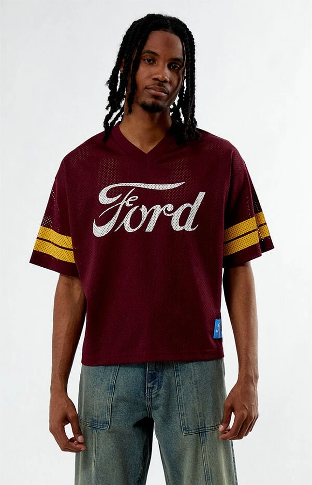 FORD Short Sleeve Burgundy Mesh Jersey