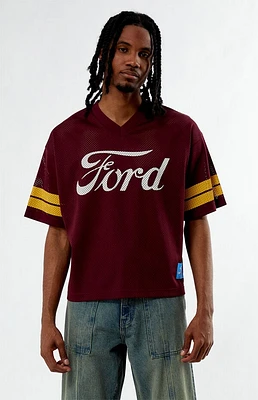 FORD Short Sleeve Burgundy Mesh Jersey