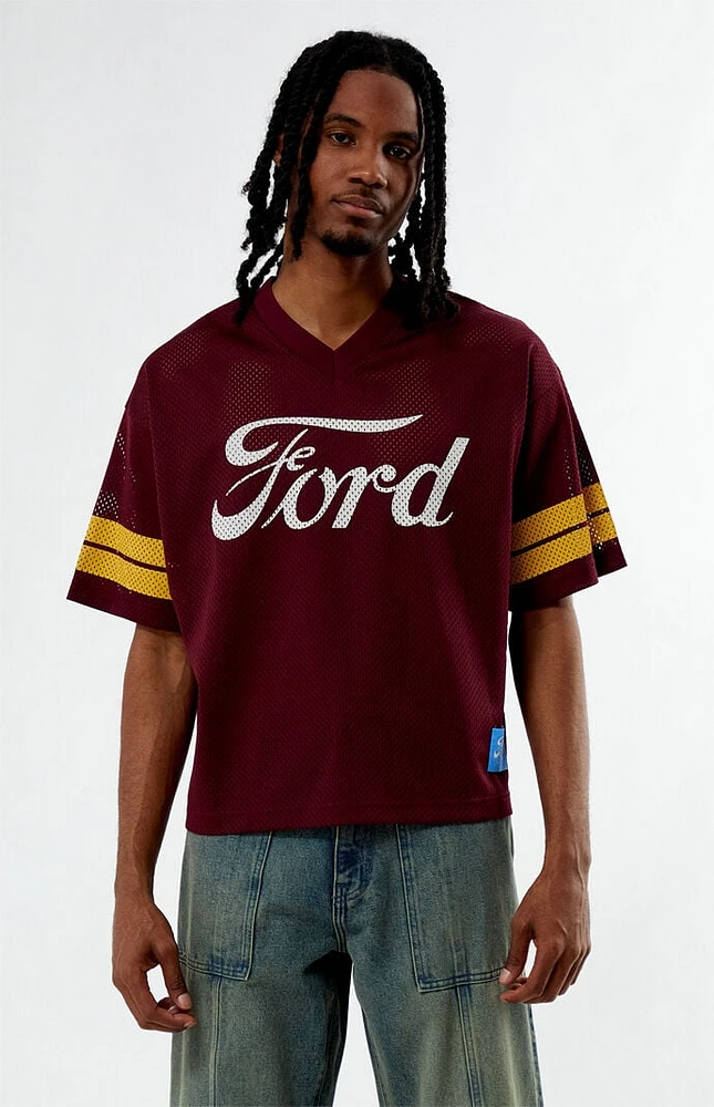 FORD Short Sleeve Burgundy Mesh Jersey