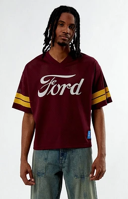 FORD Short Sleeve Burgundy Mesh Jersey