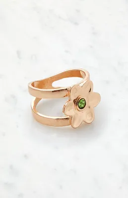 Green Daisy Gem Ring