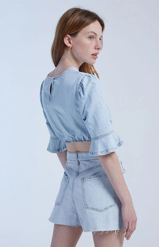 Comfort Denim Crop Top