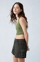 Pacsun Green Mid Rise Cargo Shorts
