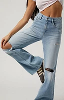 Pacsun Light Indigo Ripped High Waisted Girlfriend Jeans