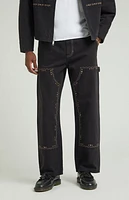 Pacsun Black Embellished Baggy Carpenter Jeans