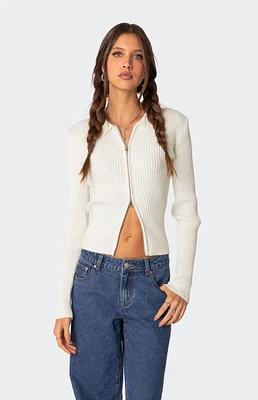 Cora Knitted Zip Up Cardigan