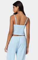 Edikted Petal Printed Waffle Tank Top